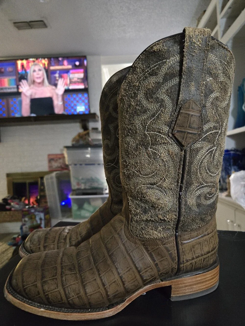 Veretta Alligator Western Boot - Mens 8